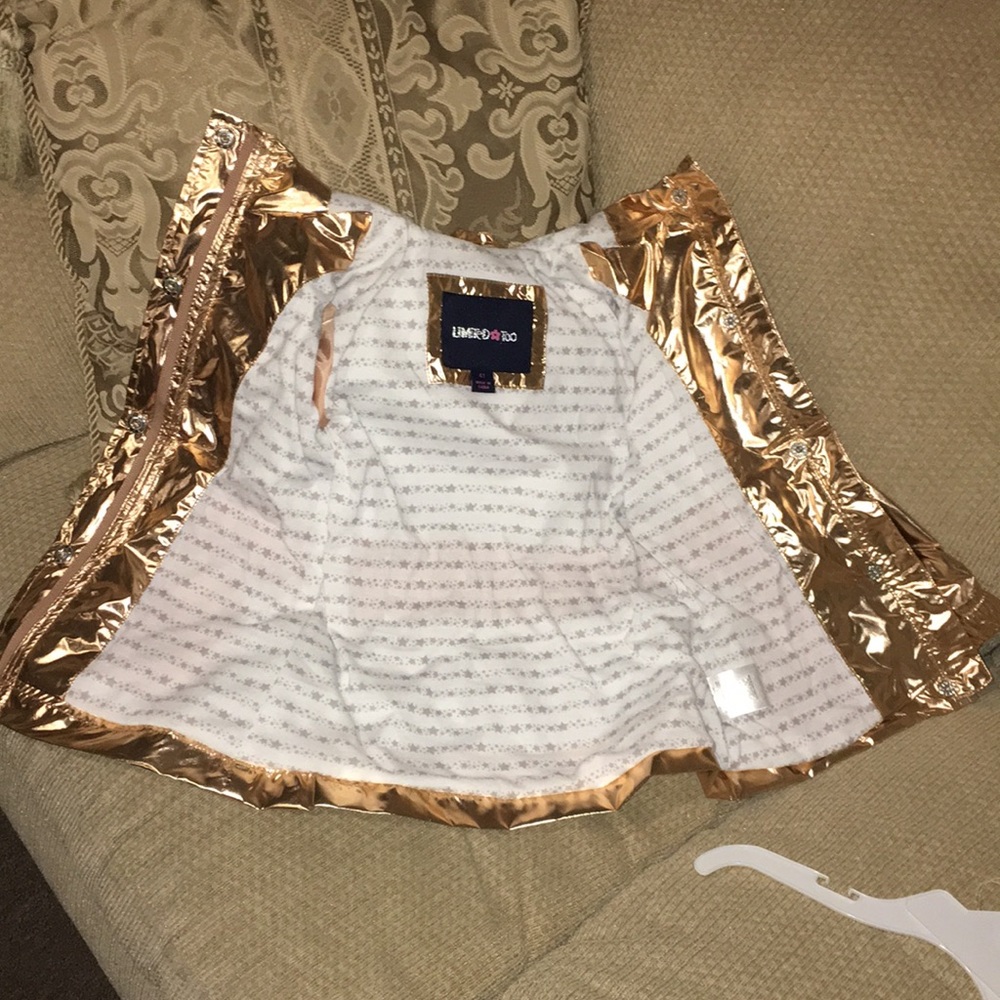 💖NWT Limited Too Rose Gold Metallic Raincoat - Picture 8 of 11